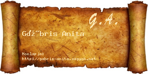 Gábris Anita névjegykártya