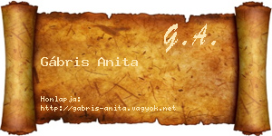 Gábris Anita névjegykártya